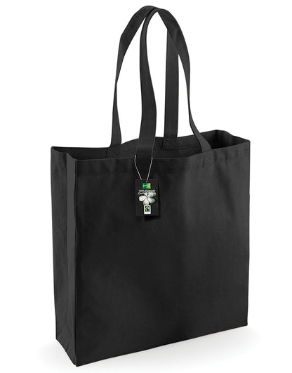 Westford Mill FT Cotton Classic Shopper w623 - Black O S - Customisable Bags
