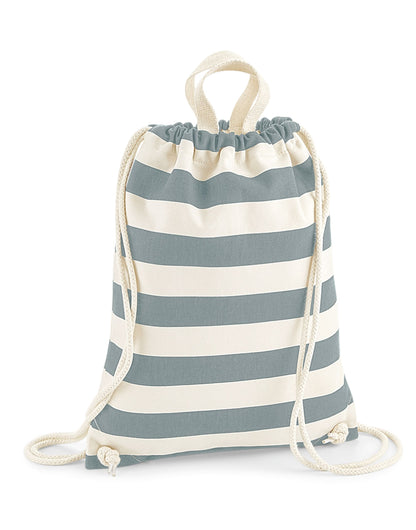 Westford Mill Nautical Gymsac w686 - Nautral Grey O S - Customisable Bags
