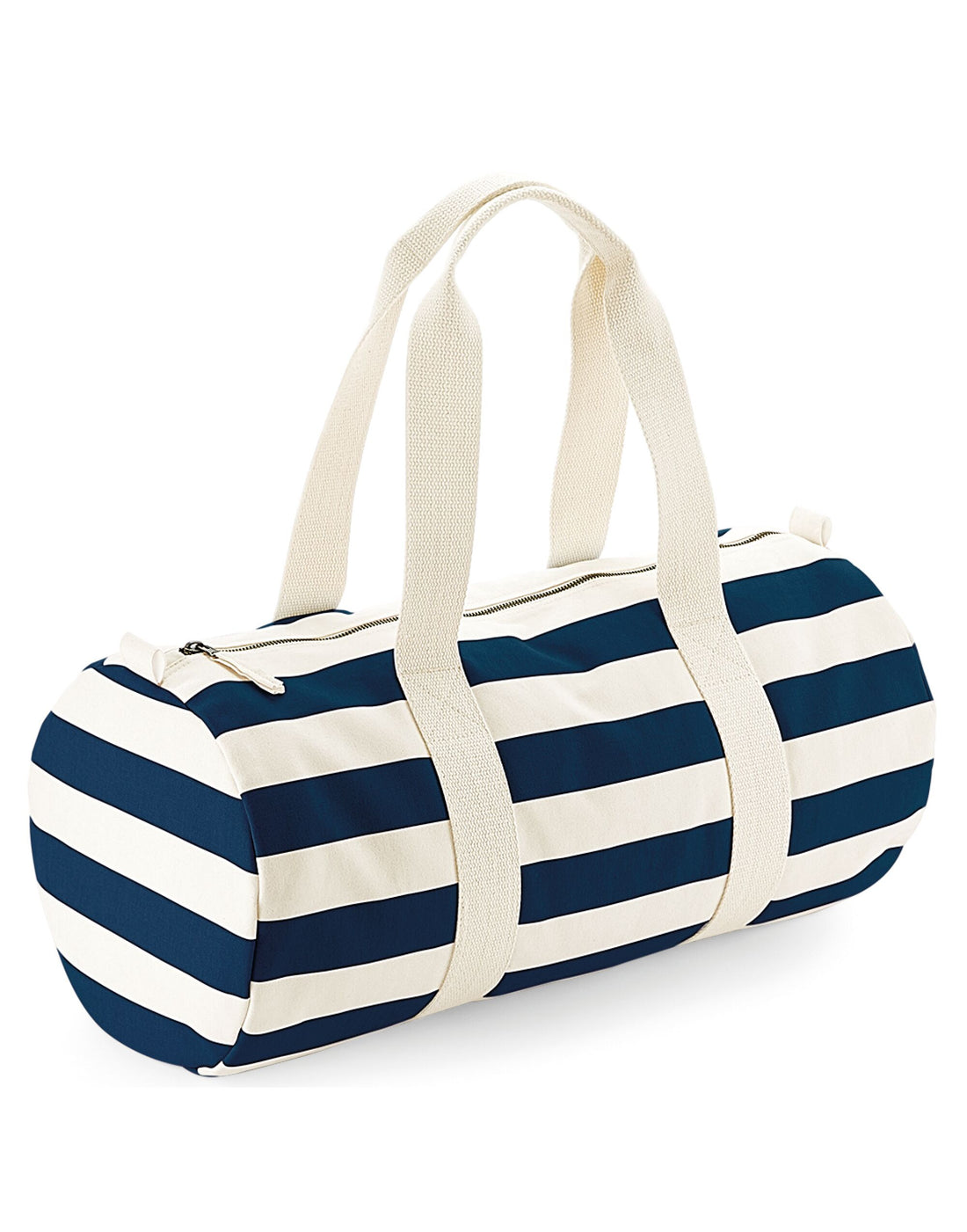 Westford Mill Nautical Barrel Bag w688 - Natural Navy O S - Customisable Bags