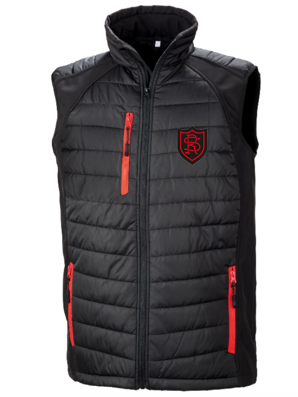 Rougemont School - Black Compass Softshell Gilet - - Customisable Bodywarmers