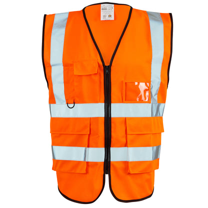Supertouch Hi Vis Yellow 2 Tone Executive Vest - H116 - Orange - Customisable Vest