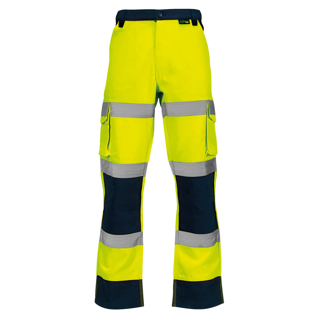Supertouch Hi-Vis 2 Tone Yellow Combat Trousers - H140 - Yellow Navy - Customisable Trousers