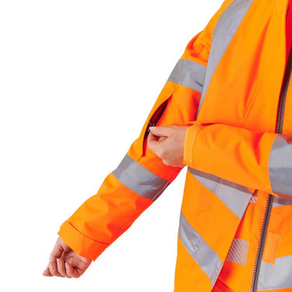 Ladies Hi Vis Orange Kamela Padded Jacket - HV301 - - Customisable Jacket