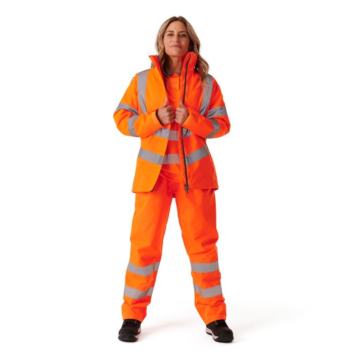 Ladies Hi Vis Orange Kamela Padded Jacket - HV301 - - Customisable Jacket