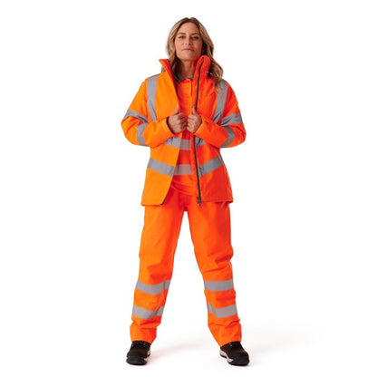 Ladies Hi Vis Orange Kamela Padded Jacket - HV301 - - Customisable Jacket