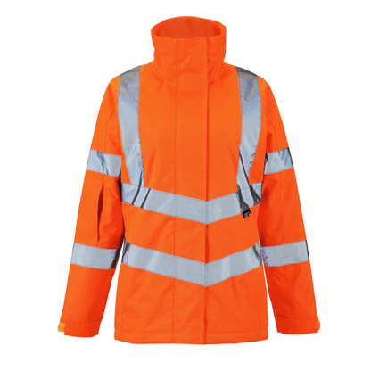 Ladies Hi Vis Orange Kamela Padded Jacket - HV301 - Orange - Customisable Jacket