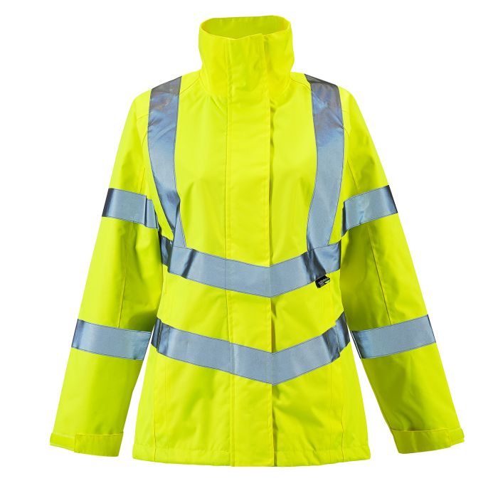 Ladies Hi Vis Yellow Sophia Lightweight Jacket - HV302 - - Customisable Jacket