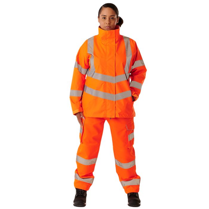 Ladies Hi Vis Orange Sophia Lightweight Jacket - HV303 - - Customisable Jacket
