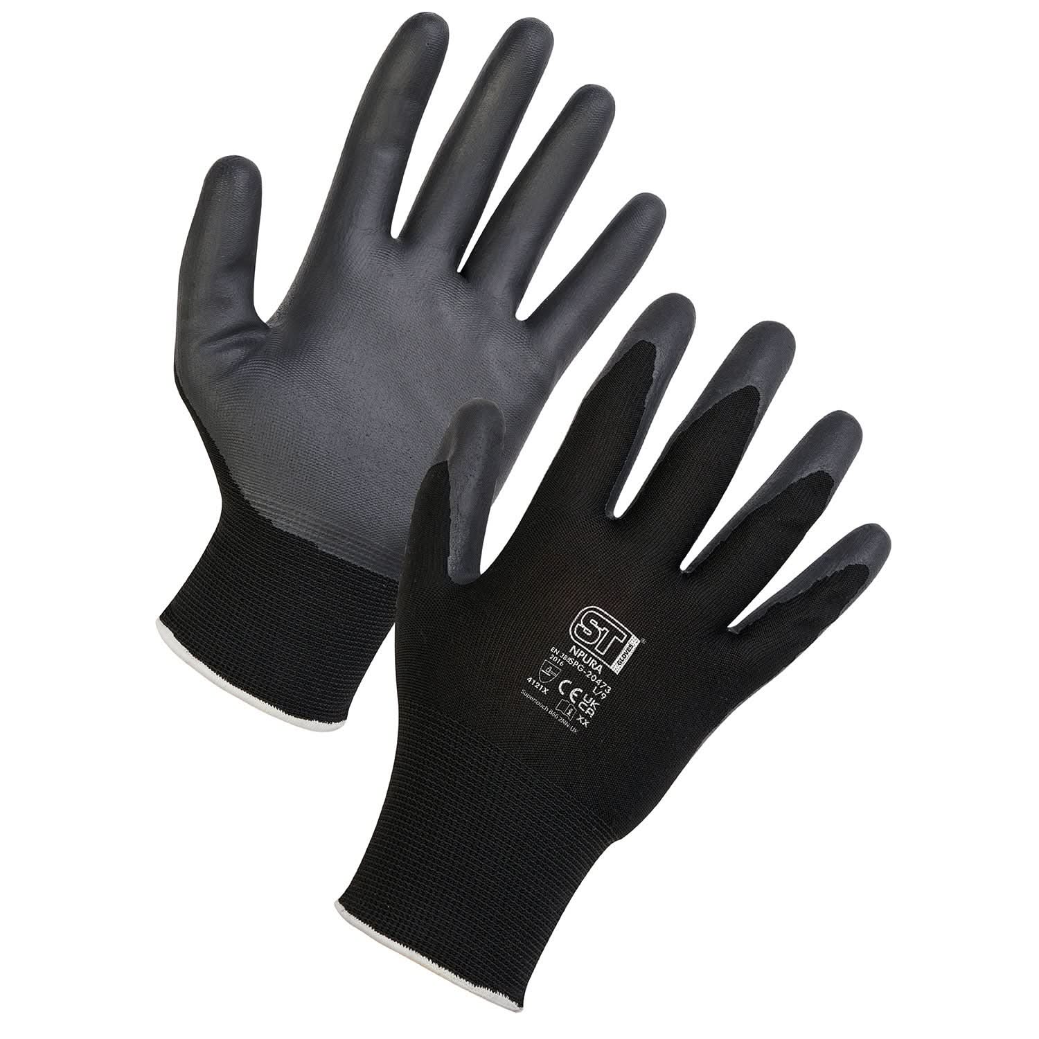 Supertouch NPURA Gloves - G110 - Black - Customisable General Handling