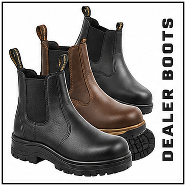 Dealer safety boots category tile for Workwear Supermarket
